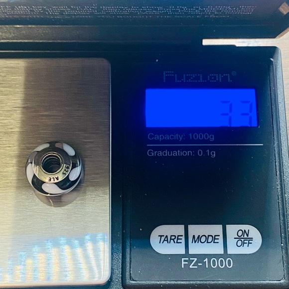 EUC Pandora 790676 Sterling Silver Black & White Swirl Murano Glass Bead - Picture 7 of 7